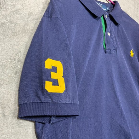 Polo Ralph Lauren Shirt Mens XL Pony Rugby Retro Short Sleeve Button Design Blue - Picture 9 of 9